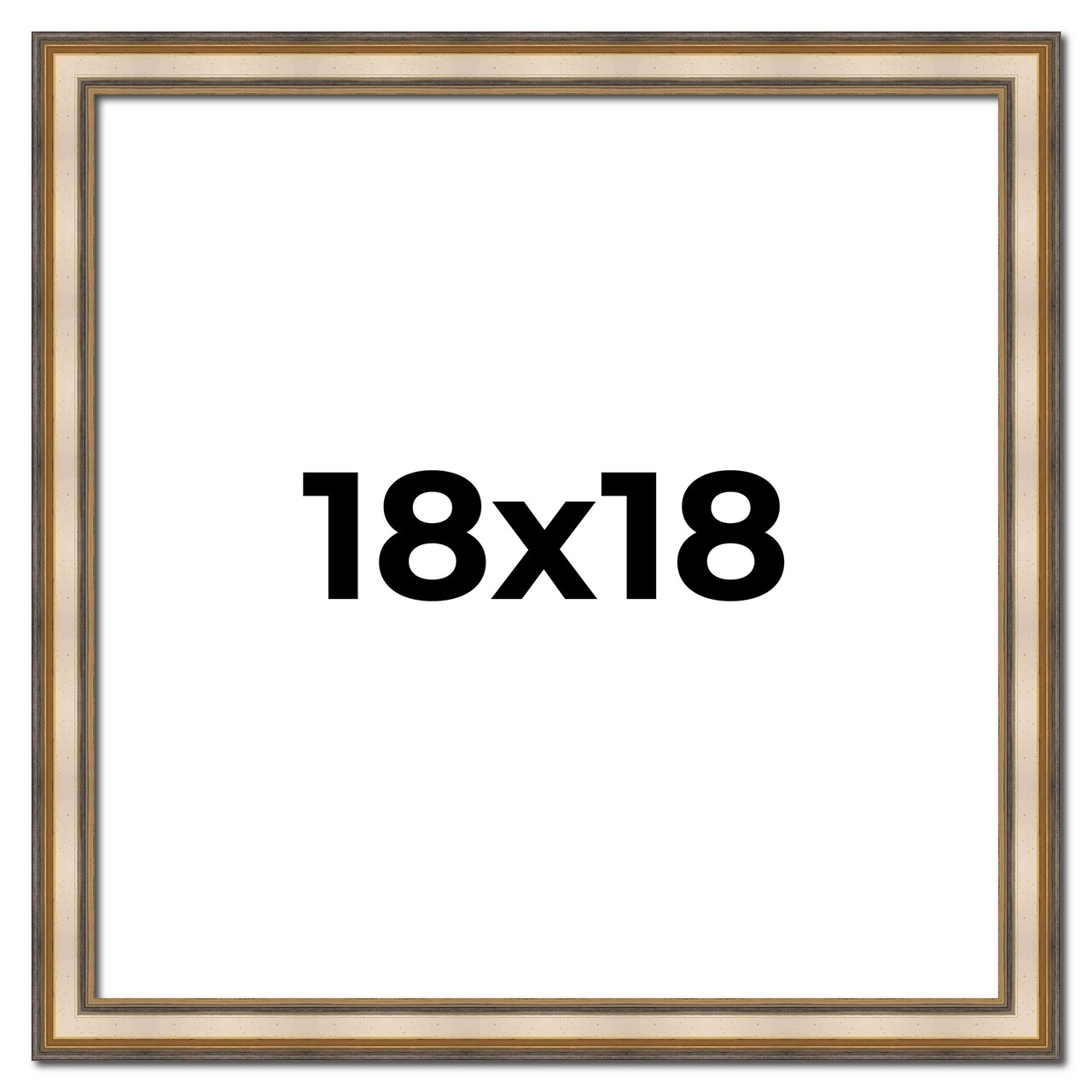 18x18 Refined Silver Picture Frame - UV Acrylic, Foam Board Backing, Hanging Hardware